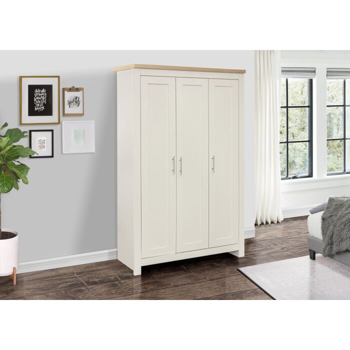 Highgate 3 Door Wardrobe Cream & Oak