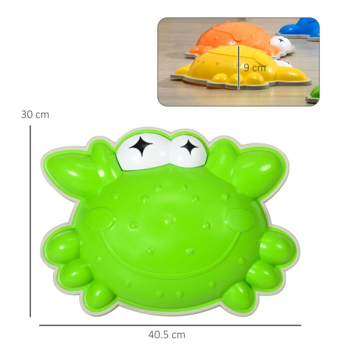 Zonekiz 9pcs Kids Stepping Stones With Tpe Anti-slip Edge, Crab-shaped Balance River Stones, Obstacle Courses, Stackable