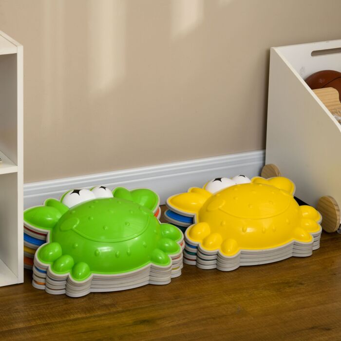 Zonekiz 9pcs Kids Stepping Stones With Tpe Anti-slip Edge, Crab-shaped Balance River Stones, Obstacle Courses, Stackable