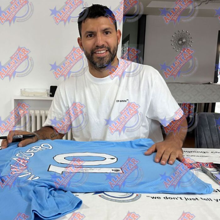 Manchester City Fc Aguero Signed Shirt