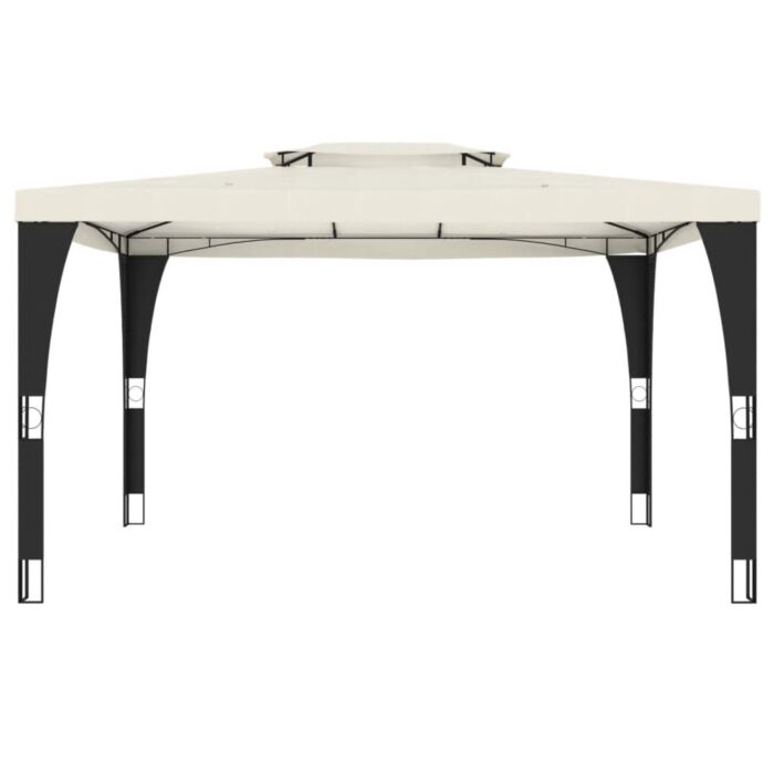 Vidaxl Gazebo With Double Roof Cream 3.98x2.98 M Steel