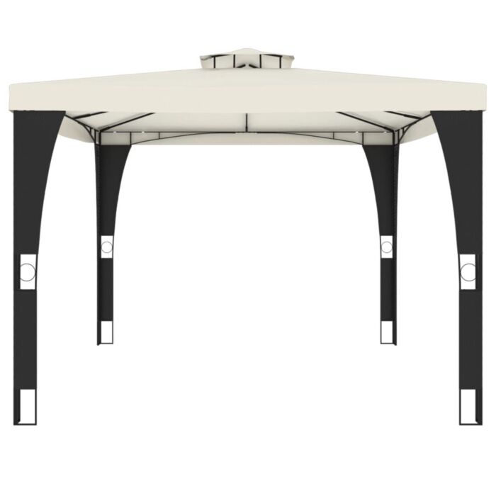 Vidaxl Gazebo With Double Roof Cream 3.98x2.98 M Steel