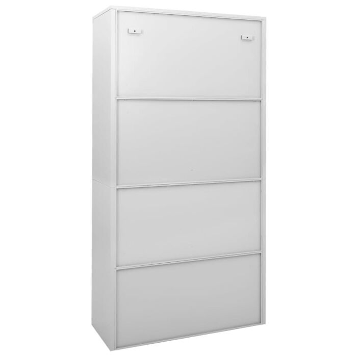 Vidaxl Office Cabinet With Sliding Door Light Grey 90x40x180 Cm Steel