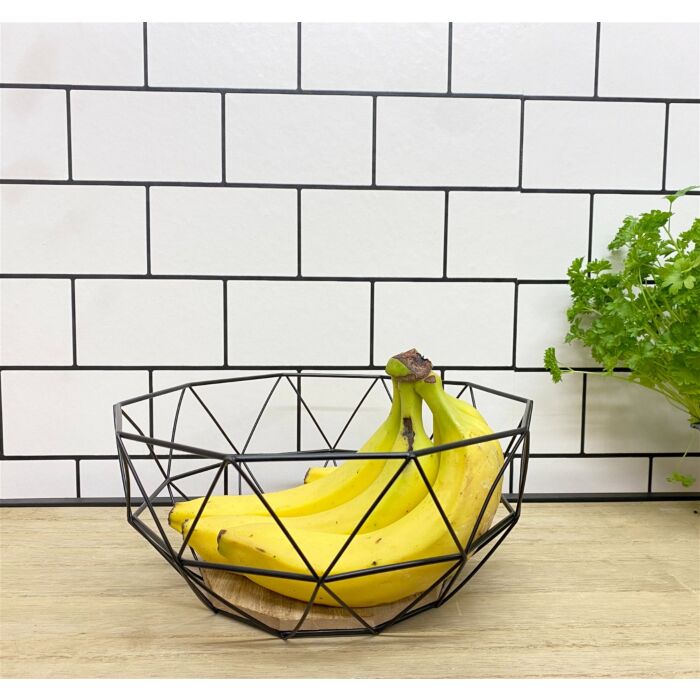 Geometric Black Wire Bowl 26cm