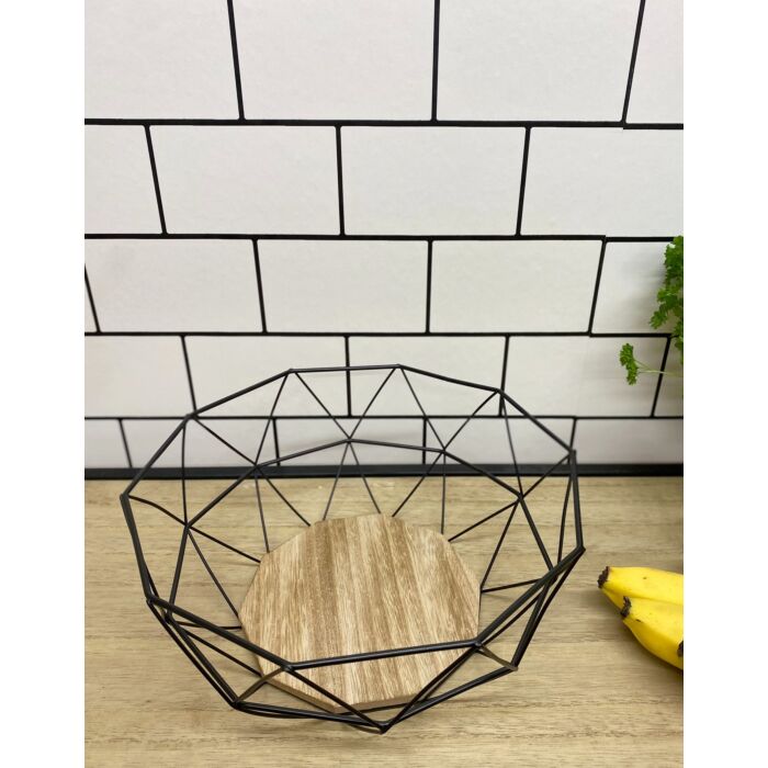 Geometric Black Wire Bowl 26cm