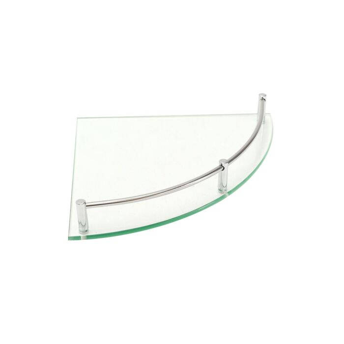 Single Layer Bathroom Glass Bathtub Shower Triangle Shelf Storage Rack, Modern Style Glass Bathroom Shelf Storage Rack Glass Corner Shelf