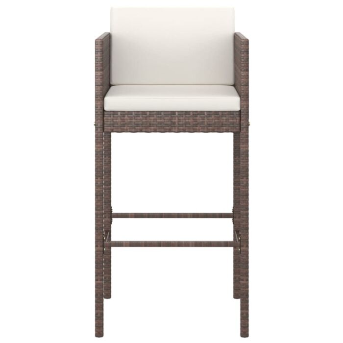 Vidaxl 5 Piece Garden Bar Set With Cushions Poly Rattan Brown