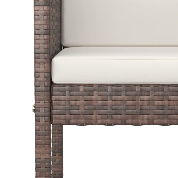 Vidaxl 5 Piece Garden Bar Set With Cushions Poly Rattan Brown