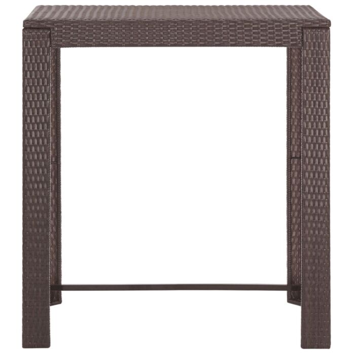 Vidaxl 5 Piece Garden Bar Set With Cushions Poly Rattan Brown