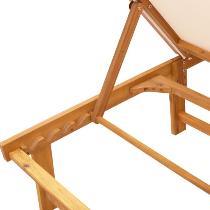 Vidaxl Sun Loungers 2 Pcs Cream Solid Wood Acacia And Textilene