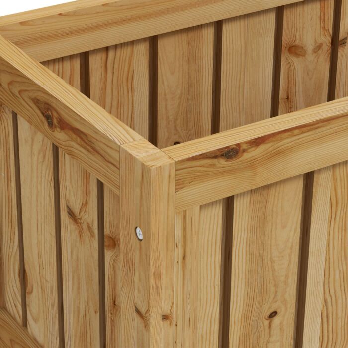 Outsunny Wooden Trellis Planter, Raised Garden Bed With Wheels And Bed Liner, To Climb And Grow Vegetables, Herbs And Flowers