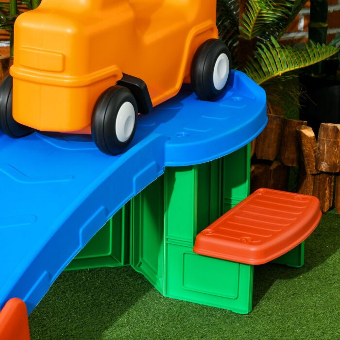 Aiyaplay 3m Up And Down Roller Coaster For Kids, 4 Pcs Toddler Roller Coaster Ride-on W/ Non-slip Steps, Sliding Car W/ Handles, Gift For Aged 2-5