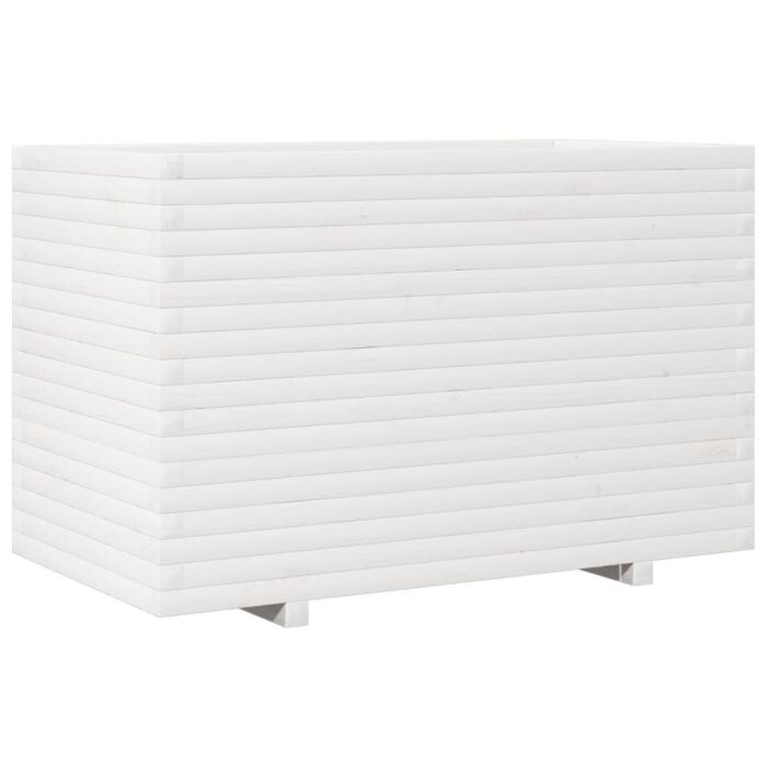 Vidaxl Garden Planter White 110x60x72 Cm Solid Wood Pine