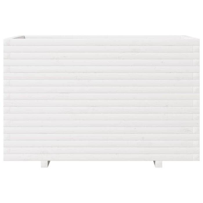 Vidaxl Garden Planter White 110x60x72 Cm Solid Wood Pine