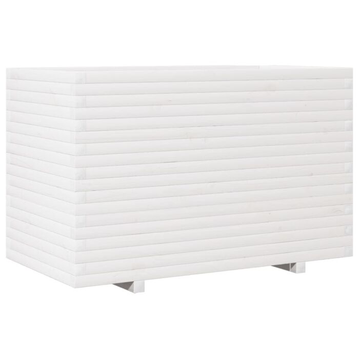 Vidaxl Garden Planter White 110x60x72 Cm Solid Wood Pine