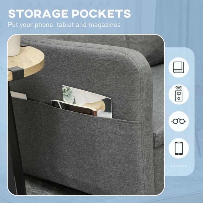 Homcom Two-seater Pull-out Sofa Bed - Grey