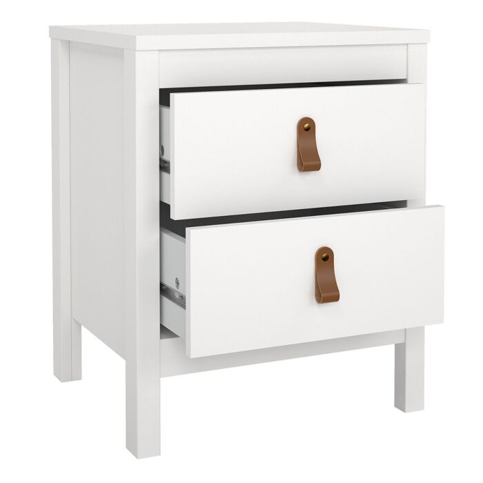 Barcelona 3 Piece Bundle, Bedside, Chest And 2 Door Wardrobe In White