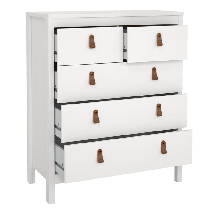 Barcelona 3 Piece Bundle, Bedside, Chest And 2 Door Wardrobe In White