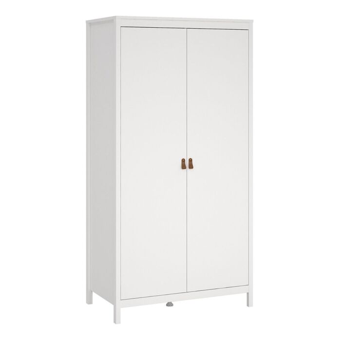 Barcelona 3 Piece Bundle, Bedside, Chest And 2 Door Wardrobe In White