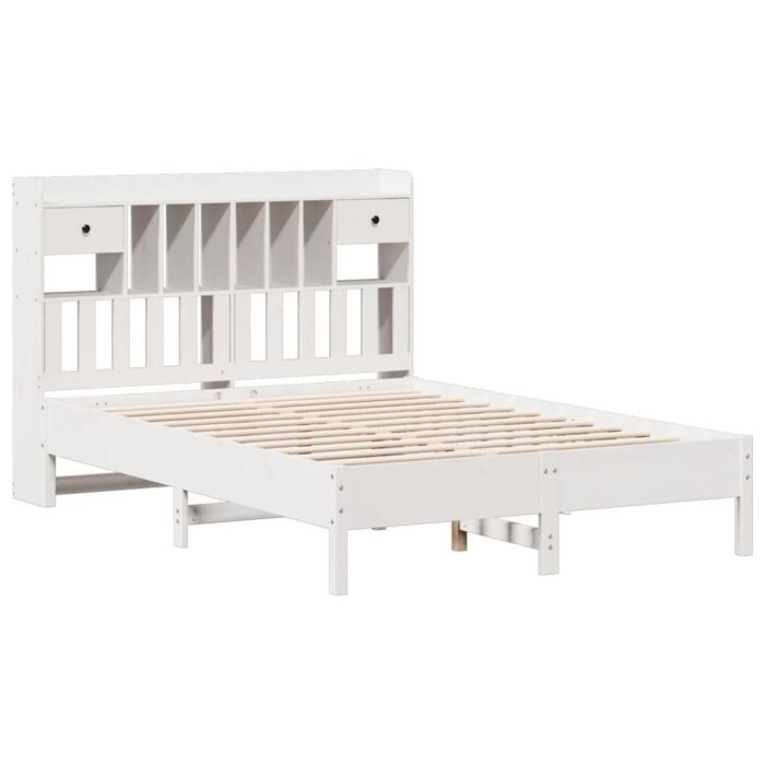 Vidaxl Bookcase Bed Without Mattress White 140x190 Cm Solid Wood Pine