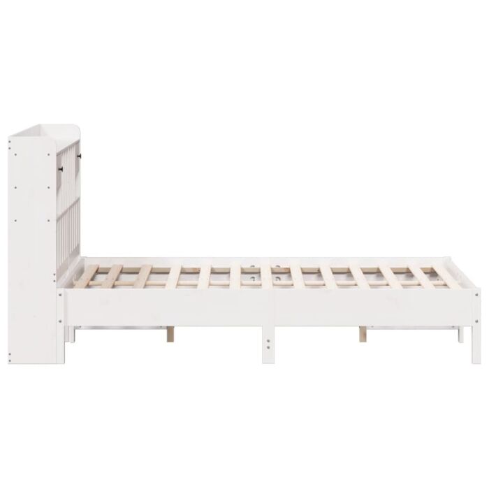 Vidaxl Bookcase Bed Without Mattress White 140x190 Cm Solid Wood Pine