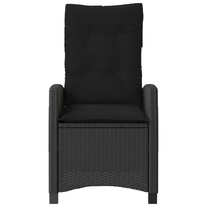 Vidaxl 3 Piece Bistro Set With Cushions Black Poly Rattan