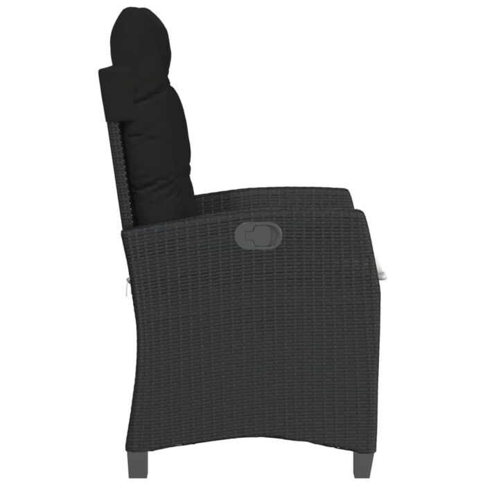 Vidaxl 3 Piece Bistro Set With Cushions Black Poly Rattan