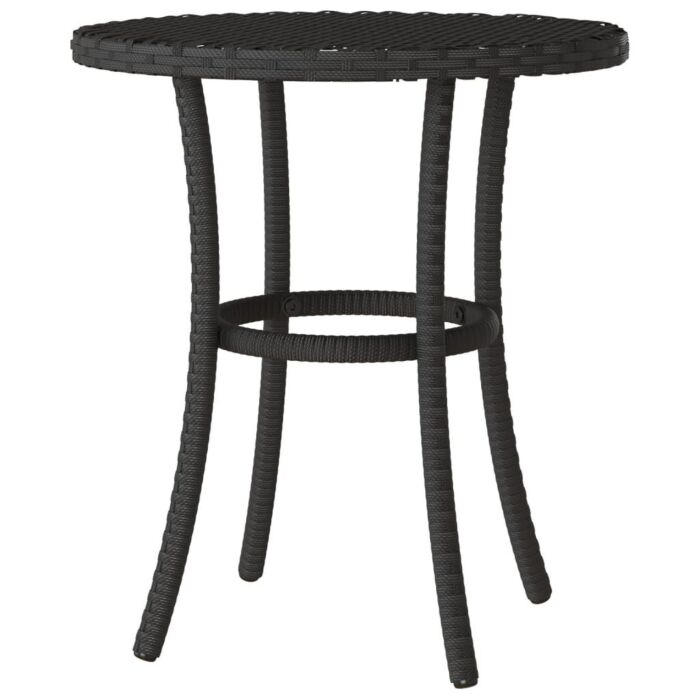 Vidaxl 3 Piece Bistro Set With Cushions Black Poly Rattan