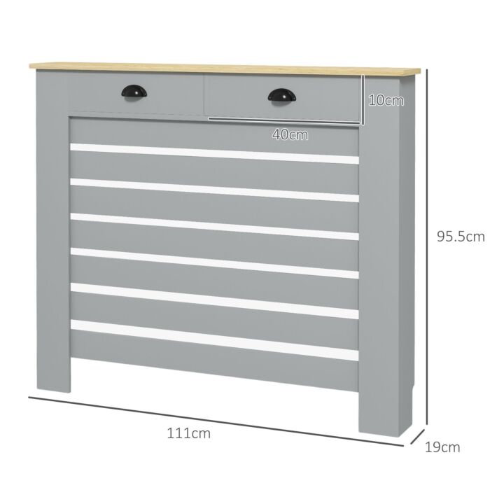 Homcom 95.5h X 111wcm Radiator Cover, With Drawer - Grey
