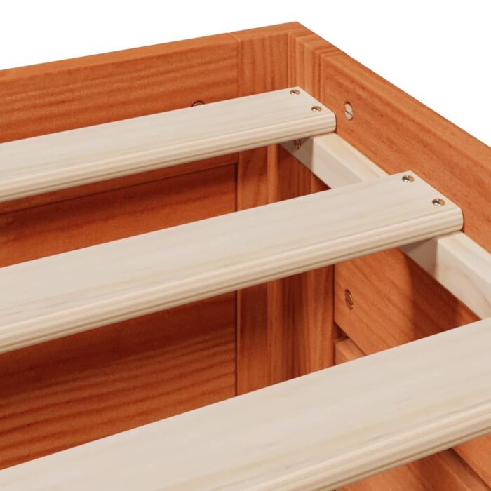 Vidaxl Bed Frame Without Mattress With Drawers Wax Brown 120x190 Cm Small Double Solid Wood Pine