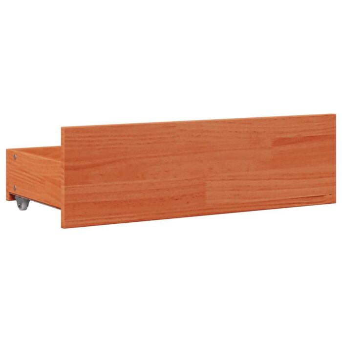 Vidaxl Bed Frame Without Mattress With Drawers Wax Brown 120x190 Cm Small Double Solid Wood Pine