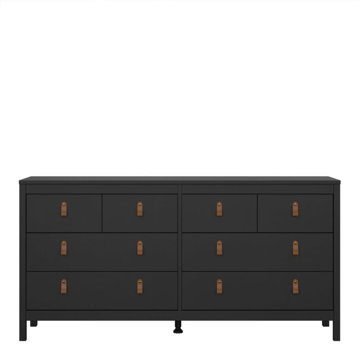Barcelona Double Dresser 4+4 Drawers In Matt Black