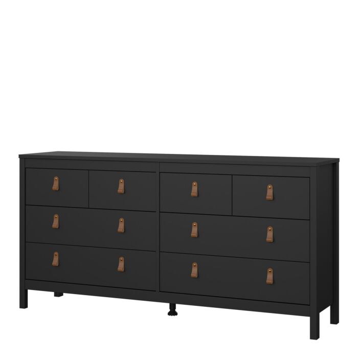 Barcelona Double Dresser 4+4 Drawers In Matt Black