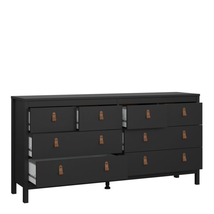 Barcelona Double Dresser 4+4 Drawers In Matt Black