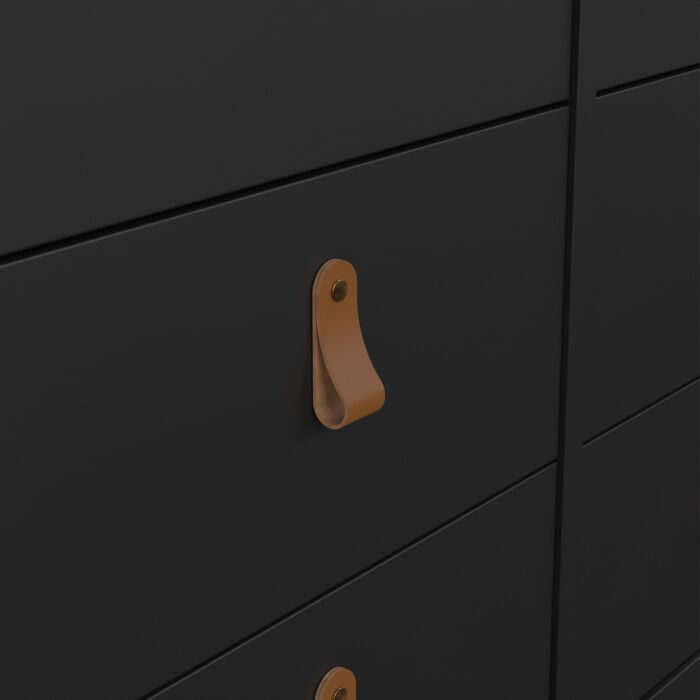 Barcelona Double Dresser 4+4 Drawers In Matt Black