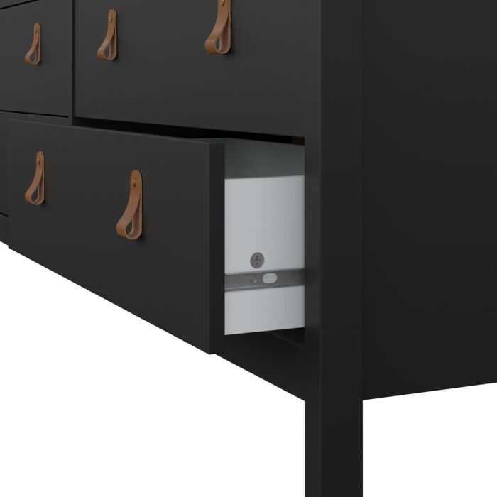 Barcelona Double Dresser 4+4 Drawers In Matt Black