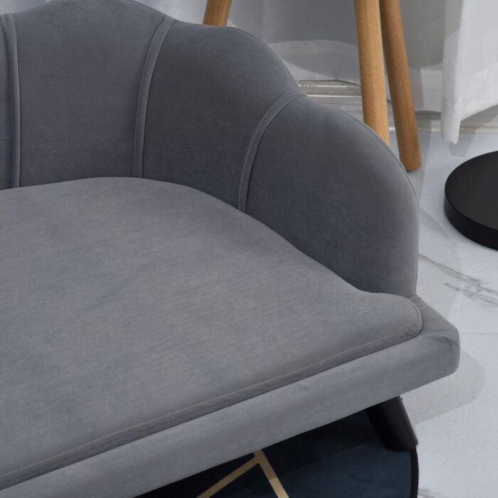 Pawhut Dog Sofa For Medium Large Dogs, Shell Shaped Pet Couch Bed With Legs Cushion Washable Cover, Grey