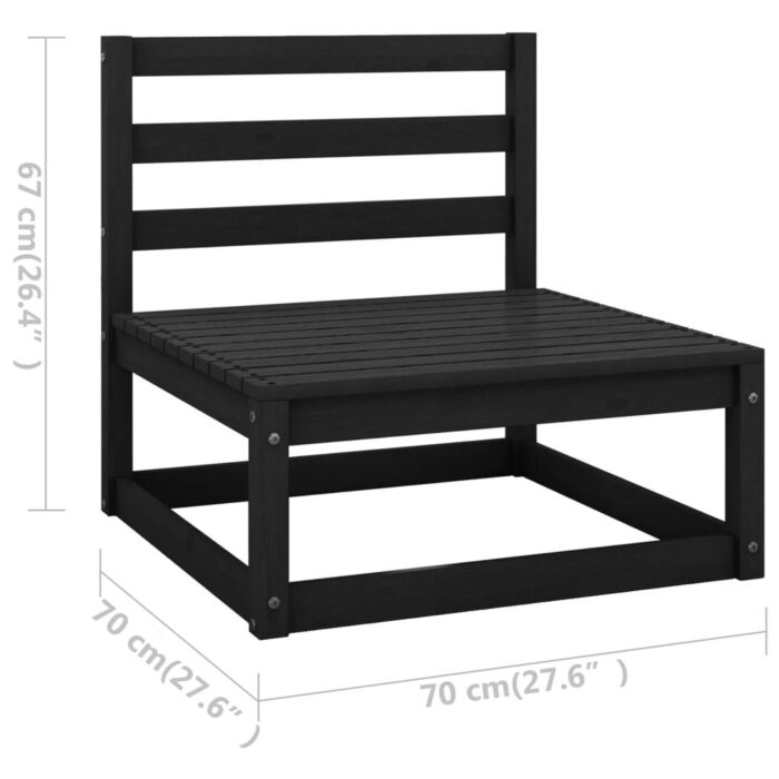 Vidaxl 5 Piece Garden Lounge Set Black Solid Wood Pine