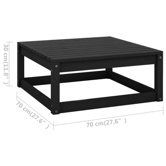 Vidaxl 5 Piece Garden Lounge Set Black Solid Wood Pine