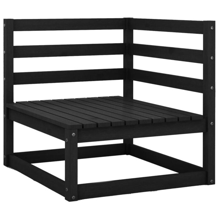 Vidaxl 5 Piece Garden Lounge Set Black Solid Wood Pine