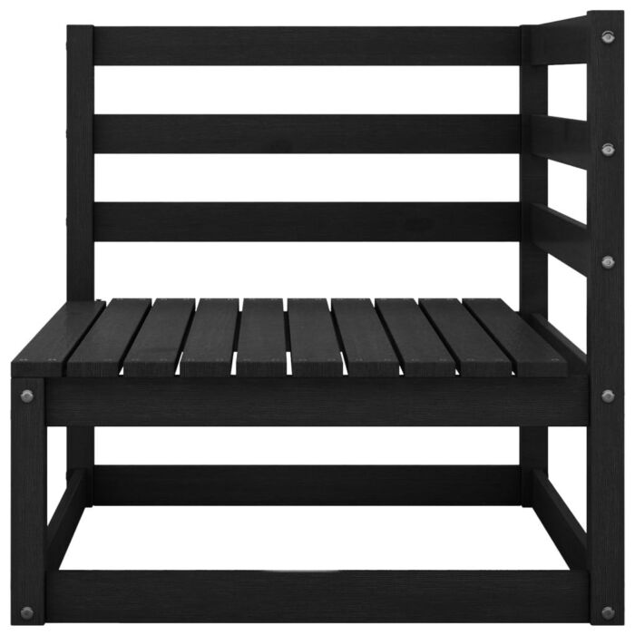 Vidaxl 5 Piece Garden Lounge Set Black Solid Wood Pine
