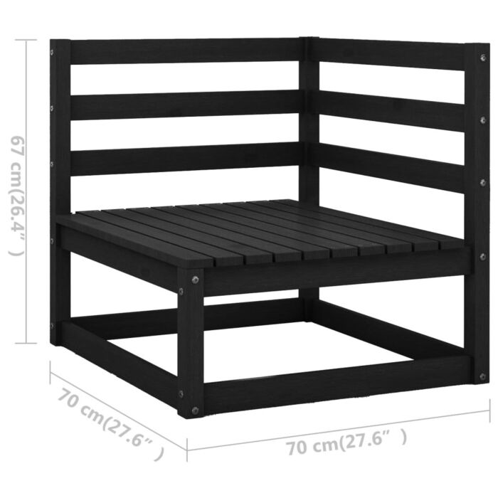 Vidaxl 5 Piece Garden Lounge Set Black Solid Wood Pine