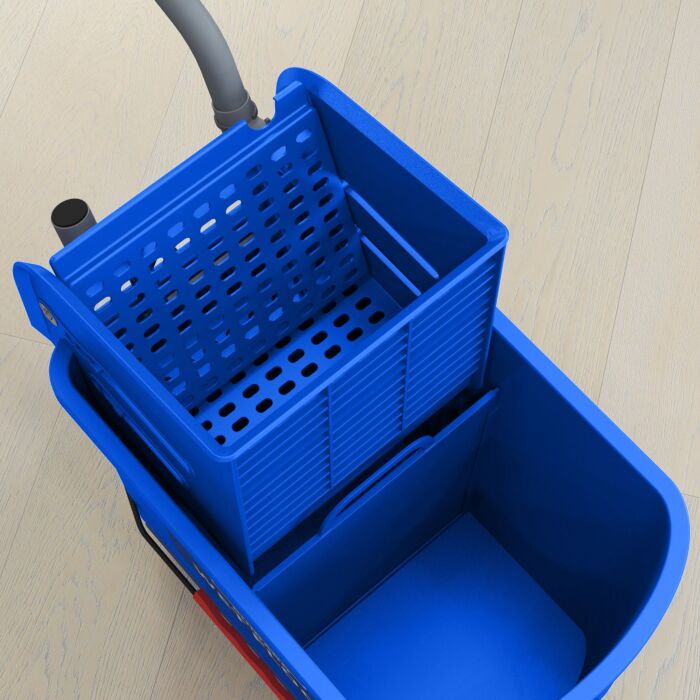 Homcom 20l Mop Bucket With Wringer And Handle, Mop Bucket On Wheels For Floor Cleaning, Separate Dirty And Clean Water, Blue