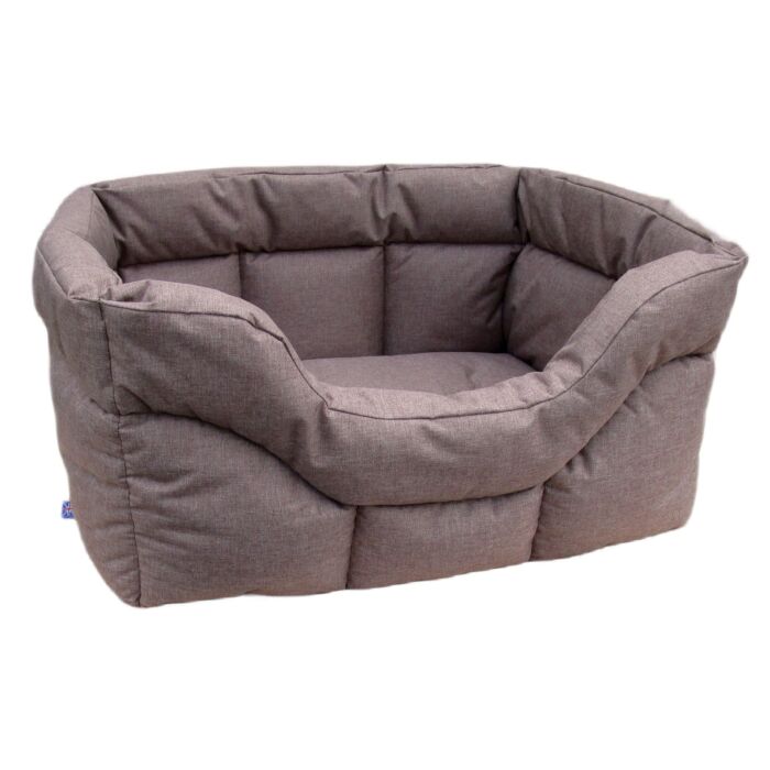 P&l Country Dog Heavy Duty Rectangular Waterproof Light Brown Softee Beds Medium Internal L57cm X W47cm X H24cm
