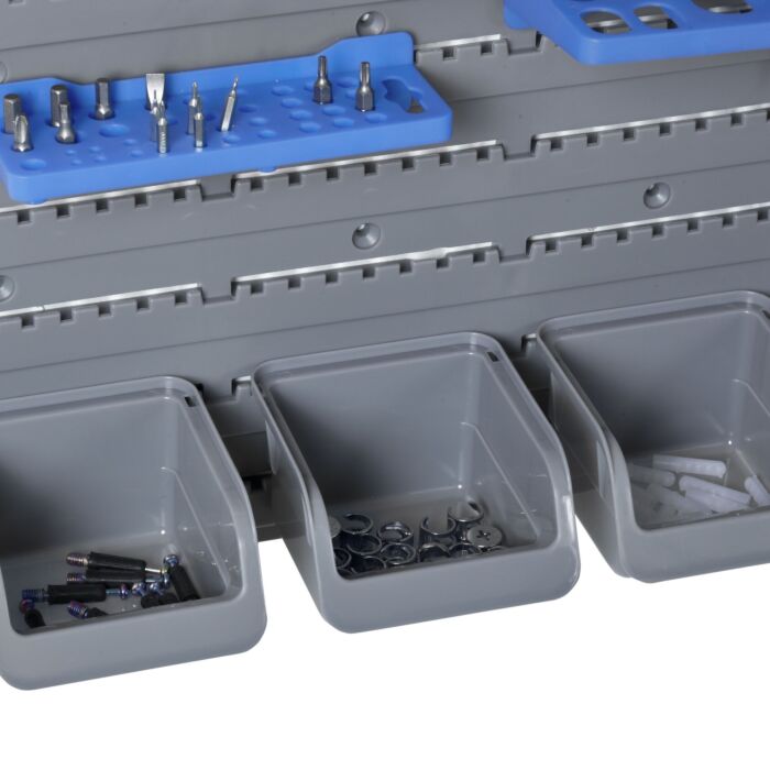 Durhand 44 Piece Wall Mounted Tool Rack Organiser Storage Bins And Panel Set With Shelf Hook Screws Accessories Blue
