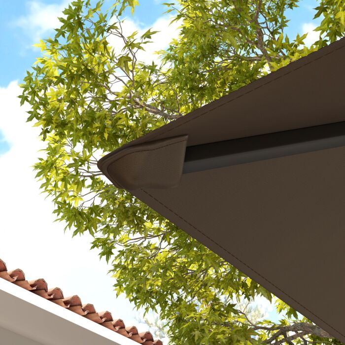 Outsunny 3 X 3(m) Gazebo Canopy Replacement Cover, Garden Gazebo Roof Replacement With Drain Holes, Water-resistant Plastic Coating, 370g/㎡, Upf30+, Top Cover Only, Brown
