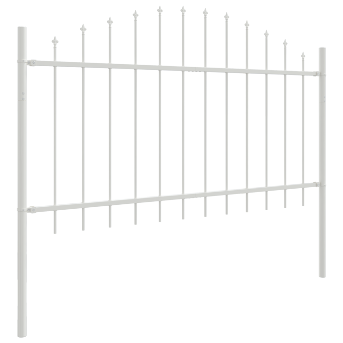 Vidaxl Garden Fence With Hoop Top - White, 11.9 X 1 M, Steel