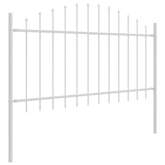 Vidaxl Garden Fence With Hoop Top - White, 11.9 X 1 M, Steel