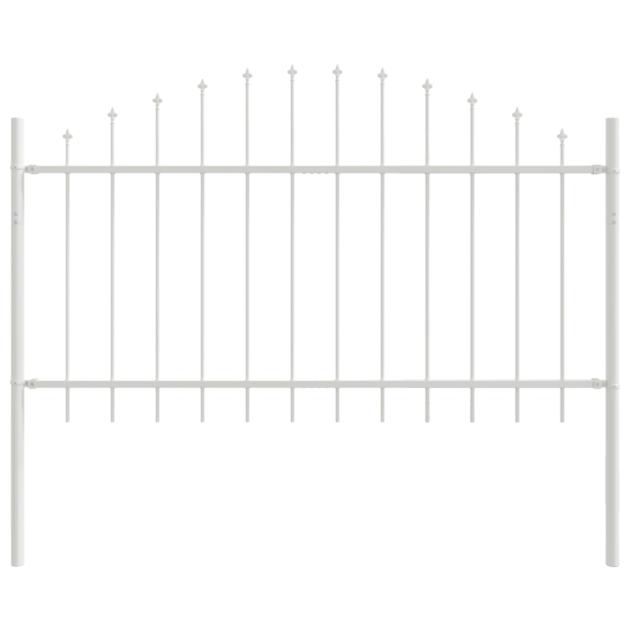 Vidaxl Garden Fence With Hoop Top - White, 11.9 X 1 M, Steel