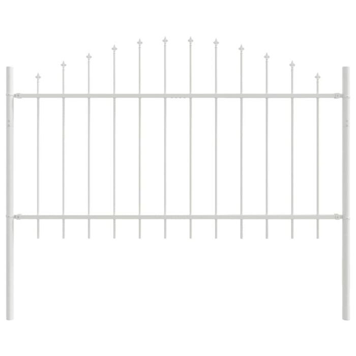 Vidaxl Garden Fence With Hoop Top - White, 11.9 X 1 M, Steel